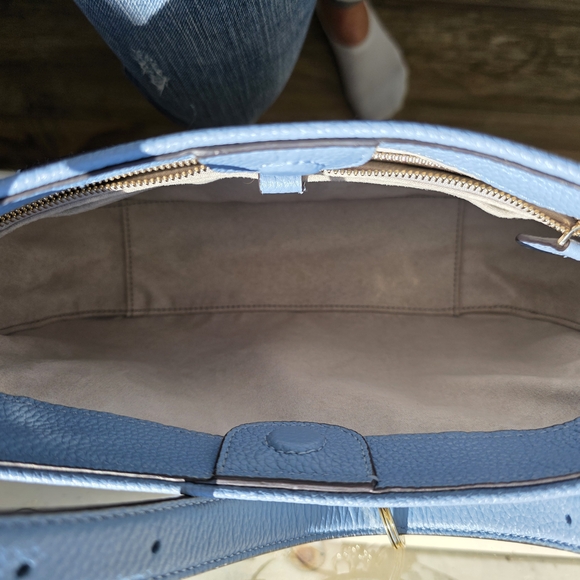 Kate Spade Penny Floral Jacquard Small Hobo + Rose Leather Circle Mirror Charm - Picture 14 of 16